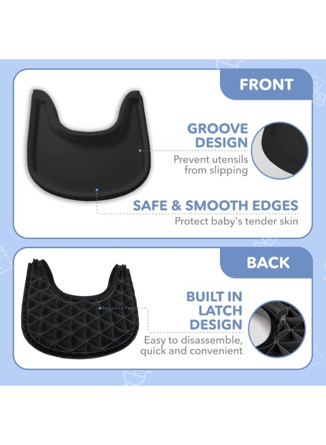 علبة الكرسي العالية متوافقة مع الكرسي ، تصميم منحني إيرغونومي ، أسود - خالي من BPA ، سهل التجميع - Image 3